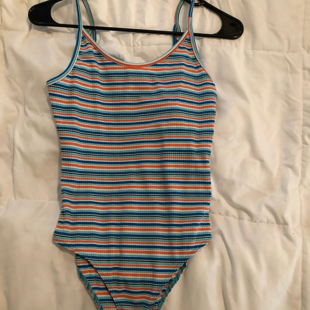 Multi color stripped bodysuit